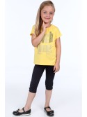 T-shirt with a shimmering yellow application NDZ8490 - Online store - Boutique